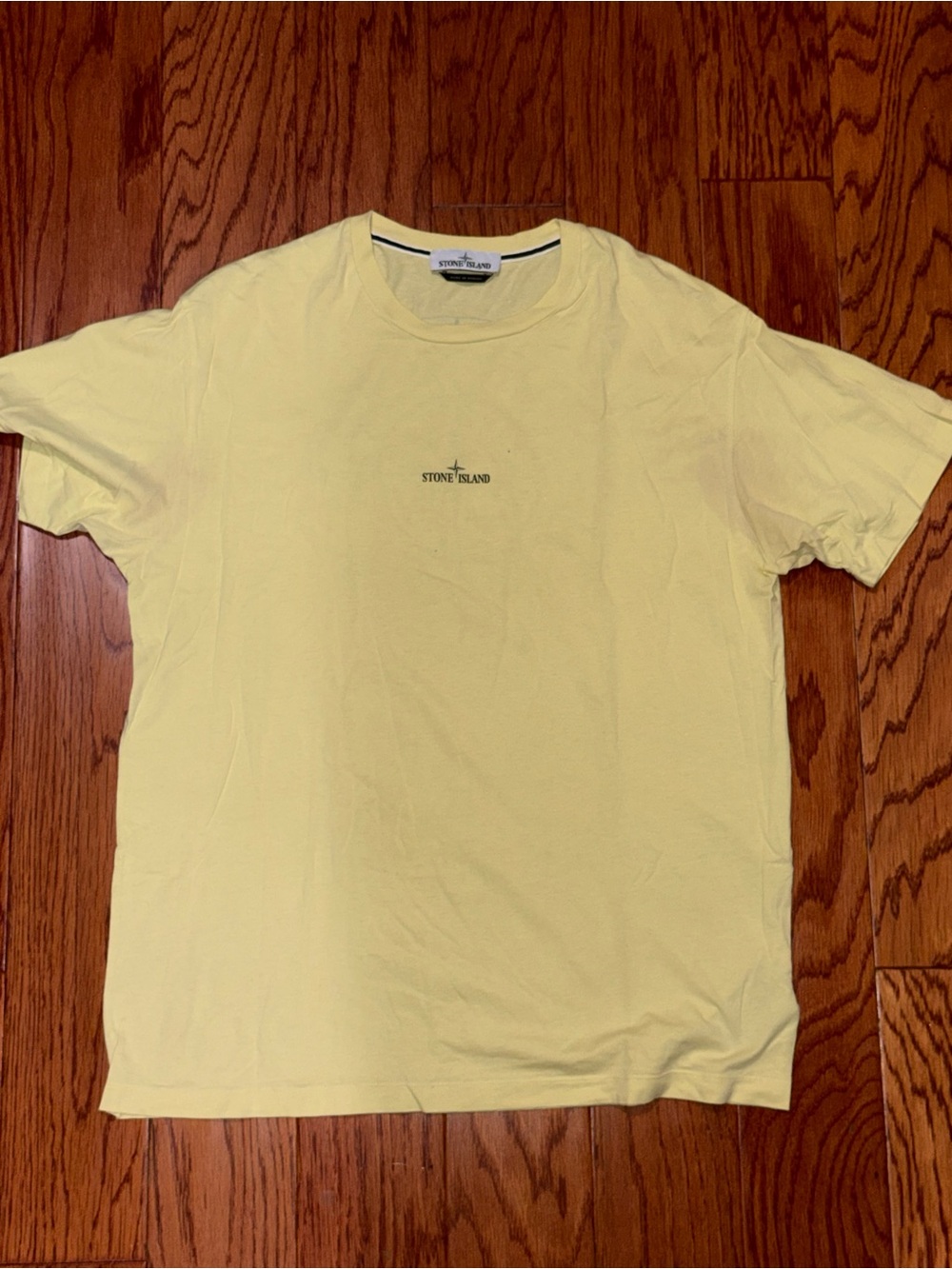 Stone Island Pale Yellow Small Logo Crew Tee